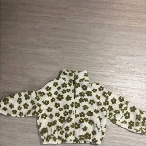 Green Floral Zip-Up Jacket